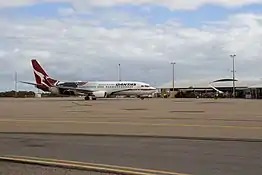 VH-XZJ "Mendoowoorrji" at Geraldton Airport.