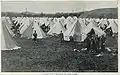 Postcard of tents hastily erected to accommodate thousands of troops during the First World War