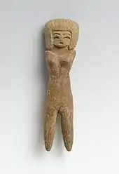 Female figurine; 2600-1500 BCE; ceramic; 11 x 2.9 x 1.6 cm (45⁄16 x 11⁄8 x 5⁄8 in.); Brooklyn Museum (New York City)