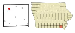 Location of Douds, Iowa