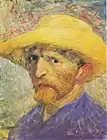 Self-Portrait with Straw Hat, Summer 1887  Oil on pasteboard, 34.9 × 26.7 cmDetroit Institute of Arts (F526)