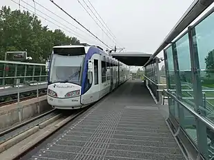 RandstadRail tram at Van Tuyllpark station