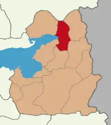 Map showing Muradiye District in Van Province
