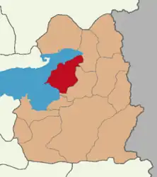 Map showing Tuşba District in Van Province