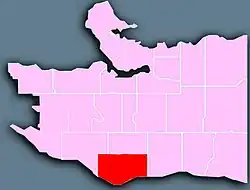 Location of Marpole in Vancouver.