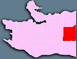 Location of Renfrew-Collingwood in Vancouver.