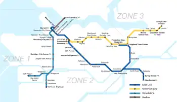 Vancouver Skytrain and Seabus Map