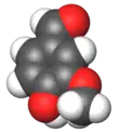 Spacefill model of a vanillin minor tautomer