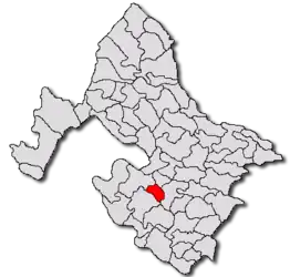 Location in Mehedinți County