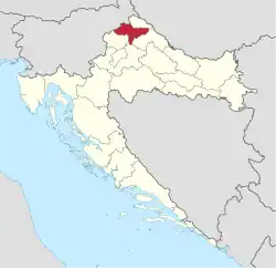 Varaždin County within Croatia