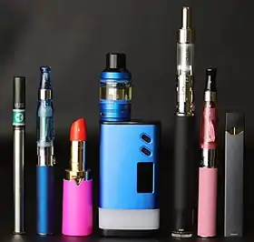 Various types of e-cigarettes.