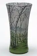 Daum vase with forest scene, French, late 19th century