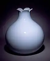 Vase in the form of a Pomegranate, Yongzheng reign (1722–1735), "claire-de-lune glaze"