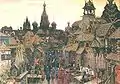 A 1922 painting by A. Vasnetsov, depicting a street in Kitay-gorod in the 17th century