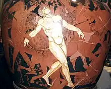 Detail of the Apulian krater of Talos
