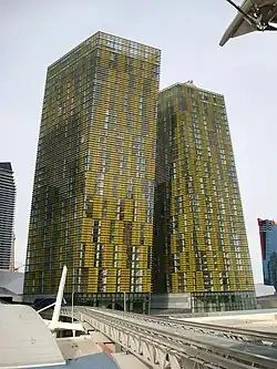 View of the twin Veers Towers complex from the west.
