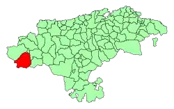 Location of Vega de Liébana in Cantabria