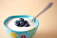 Vegan yogurt with blueberries