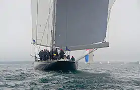 Velsheda under sail at the J-Class regatta in Falmouth, 2012