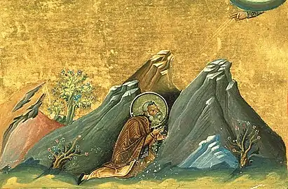 Venerable Vendemanius, hermit of Bithynia (Menologion of Basil II, 10th century).
