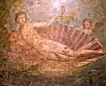 Venus and Eros. Wall painting from Pompeii.