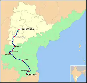 Venkatadri Express Route map