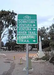 Directional sign at Main Street in Ventura