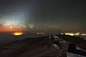 This remarkable photo shows the ESO La Silla observatory in the foreground with the planets Venus and Jupiter low in the sky and the Milky Way drifting behind them.