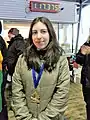 Ravenna wears her gold medal after winning the 2014 provincial championship.