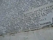 The verse inscription at Virgil's tomb.