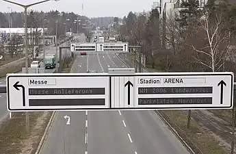 Europe's largest Dynamic Route Guidance System, in Nuremberg, Germany (hybrid rotating prism and row matrix LED)