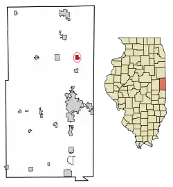 Location of Alvan in Vermilion County, Illinois.