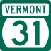 Vermont Route 31 marker