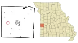 Location of Deerfield, Missouri
