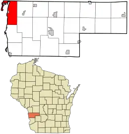 Location in Vernon County and the state of Wisconsin.