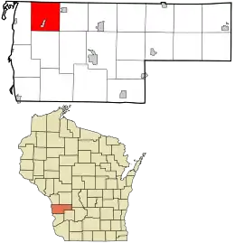 Location in Vernon County and the state of Wisconsin.