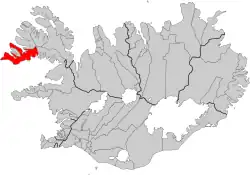 Location of Vesturbyggð