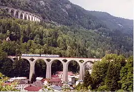 The Morez viaducts on the  Andelot-en-Montagne - La Cluse line, Jura (1912)