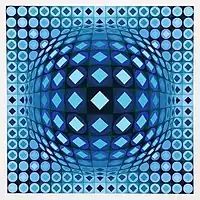 Victor Vasarely, Kezdi-Ga, 1970, Serigraph, Edition of 250, 20 × 20 in