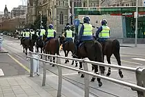Mounted officers patrol Melbourne CBD in 2005