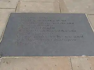 Plaque accompanying the Burghers memorial in Victoria Tower Gardens, London