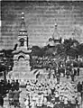 View of the monument at the opening (in the back of St. Nicholas cathedral)