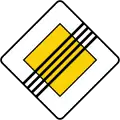 End of priority road (henceforth priority to the right applies at uncontrolled intersections)