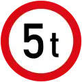 No vehicles heavier than indicated