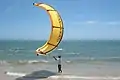 Kitesurfing on the beach
