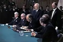 Signing the Paris Peace Accords, 1973