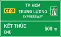 453a: Distance indication to the end of expressway.