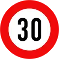 127: Maximum speed limit (30 km/h)