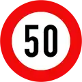 127: Maximum speed limit (50 km/h)