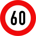 127: Maximum speed limit (60 km/h)